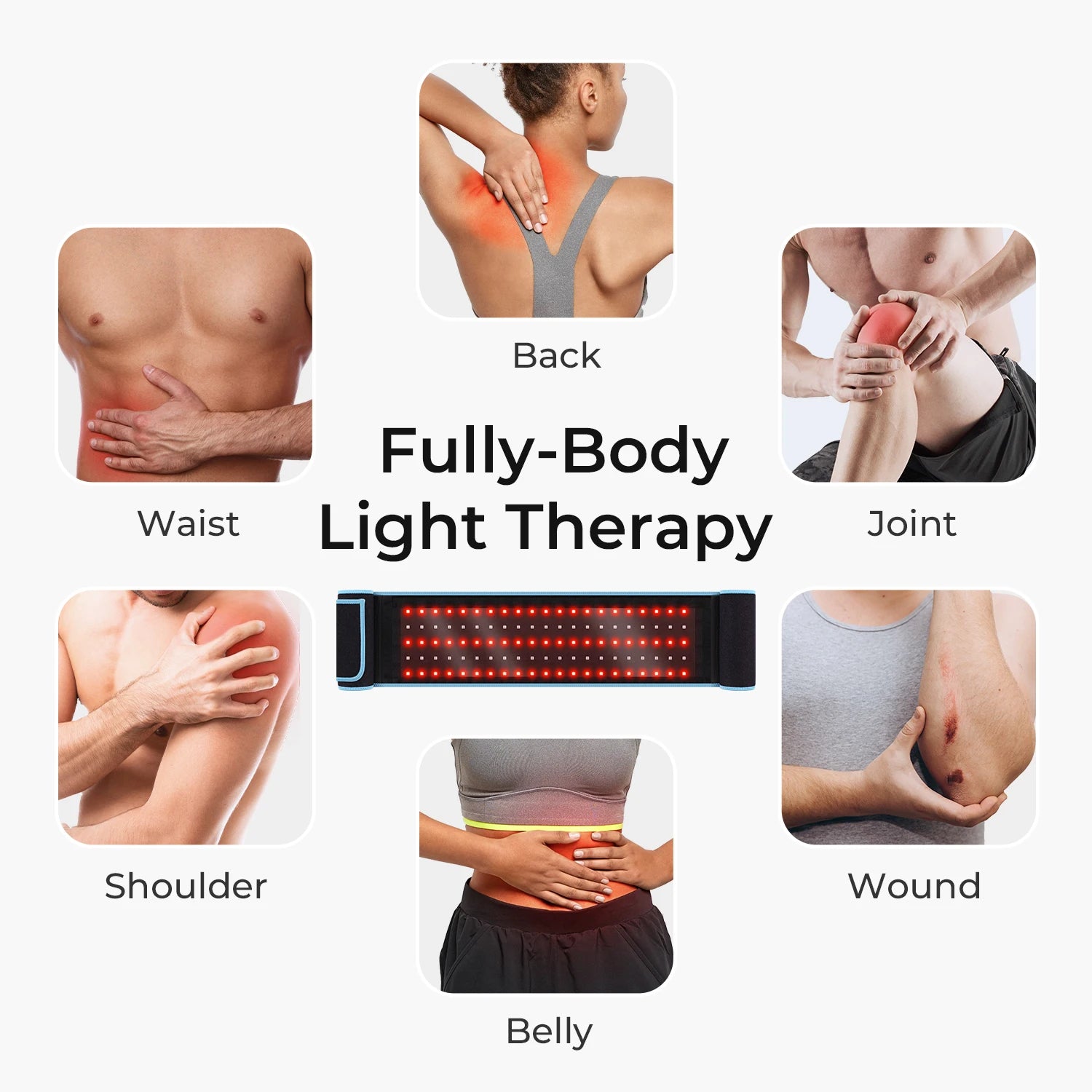 Red Light Health Care Belt 100 LED Infrared Lamp Red Light Therapy Massage Machine for Body Back & Waist Heating